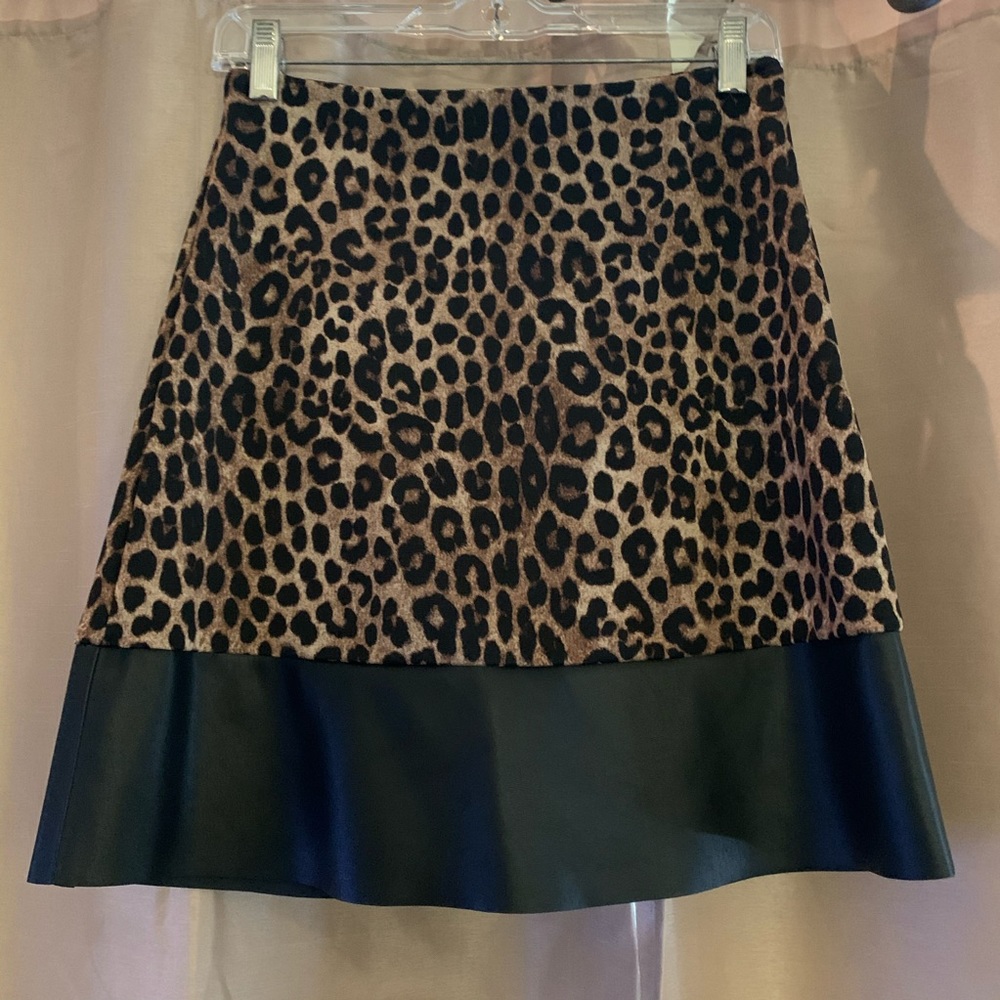 Michael Kors Leopard Mini w Faux Leather Trim